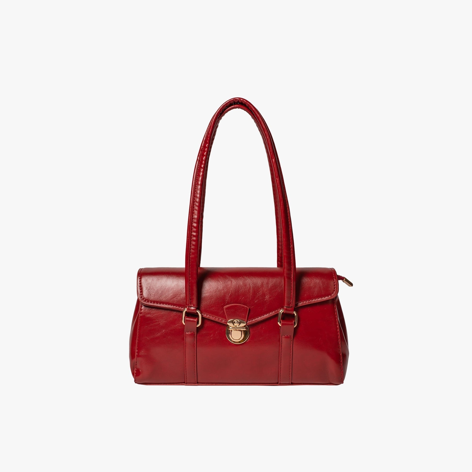 Women's vintage-style faux leather shoulder bag with timeless silhouette and practical everyday design