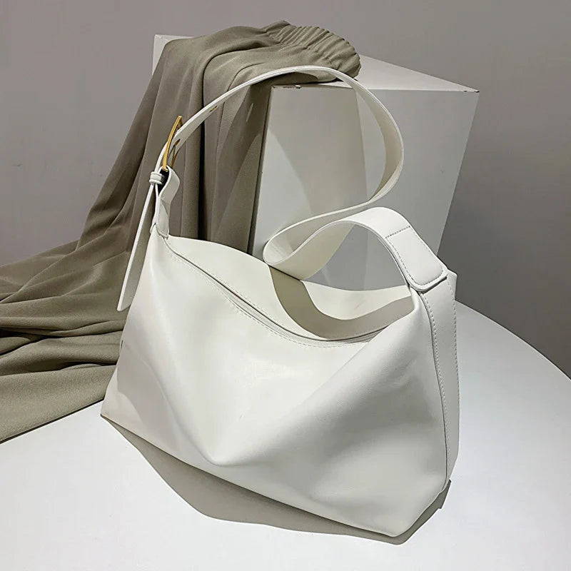 Oversized slouchy shoulder tote bag women leather-look finish versatile caramel carryall
