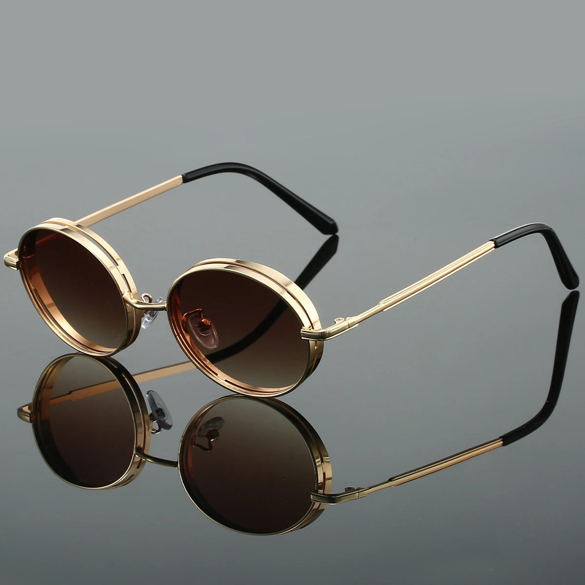 Retro round sunglasses lightweight metal frame vintage style bold silhouette for trendsetters