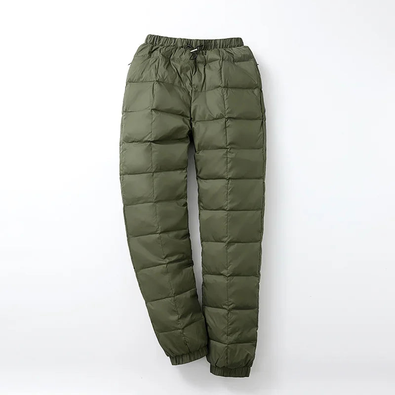 Women's lined high-waist slim straight winter pants for cold days, warm and stylish