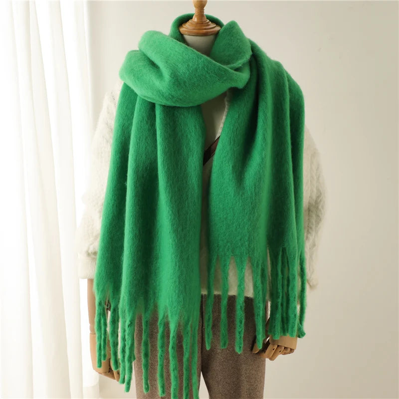 Women's cashmere-style winter scarf colorful plush soft wrap cozy trendy everyday accessory