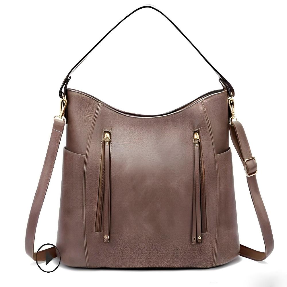 Colleen black vegan leather hobo bag slouchy silhouette dual top handles adjustable strap women