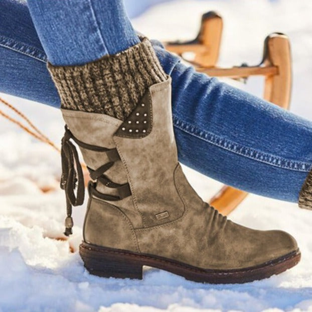 Women's high ankle boots faux leather sleek silhouette cushioned insole for all-day comfort