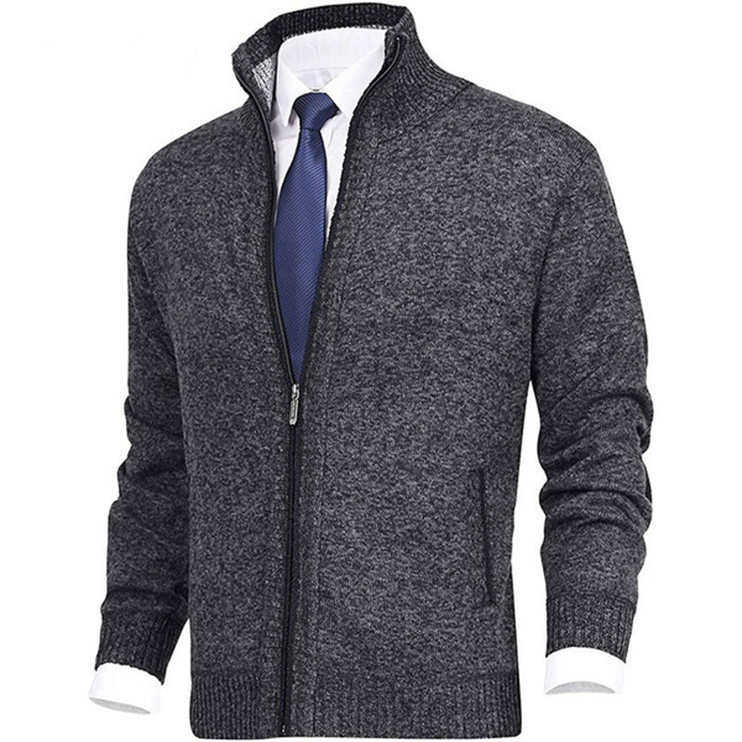 Men's Jordan knit zip sweater warm layering essential with ribbed collar cuffs and hem