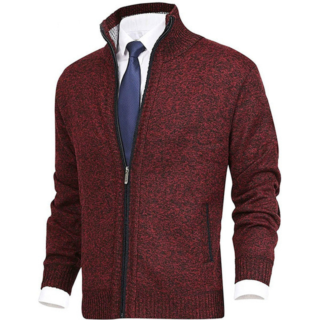 Men's Jordan knit zip sweater warm ribbed collar cuffs full-zip layering essential
