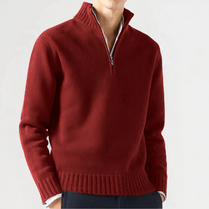 Men's warm knit sweater cozy insulating jumper for cold weather everyday casual wear