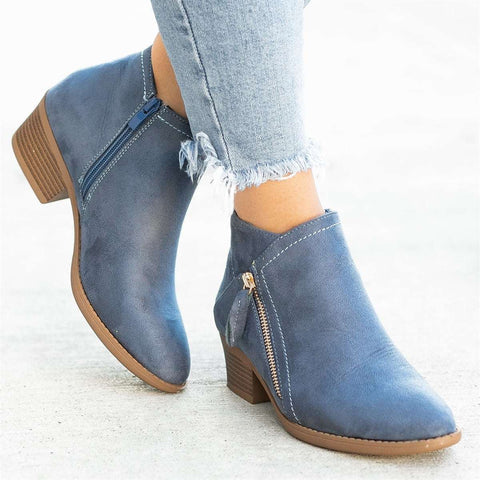 Kimberly women's black zip-up ankle boots with sleek silhouette and cushioned comfort insole