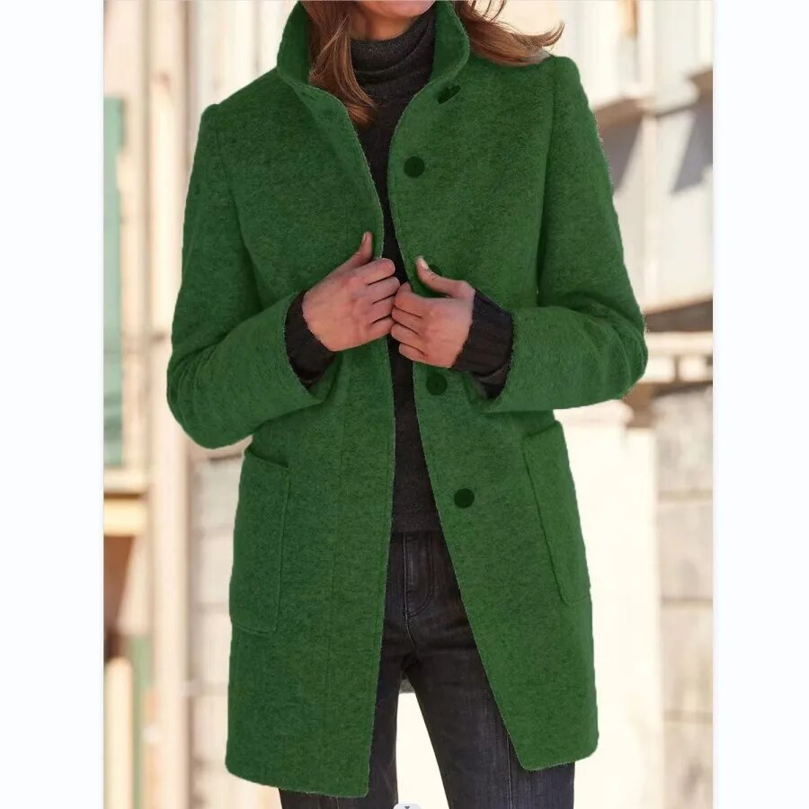 Sophie women's wool-effect winter coat elegant structured fit warm textured finish everyday style
