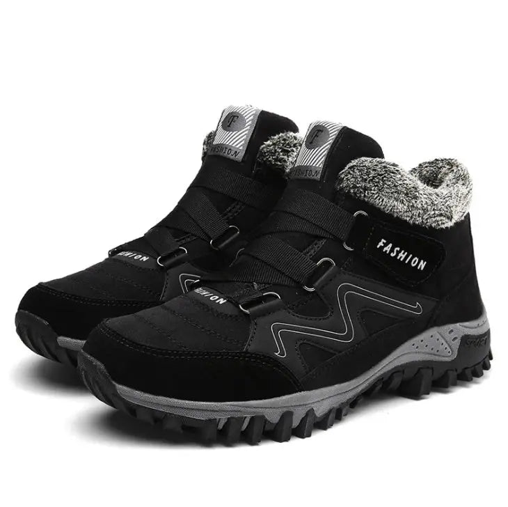 Women's warm velvet outdoor shoes with thermal insulation, cozy suede winter style