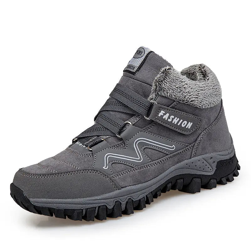 Women's warm velvet winter outdoor shoes with thermal insulation, cozy suede style, rubber sole