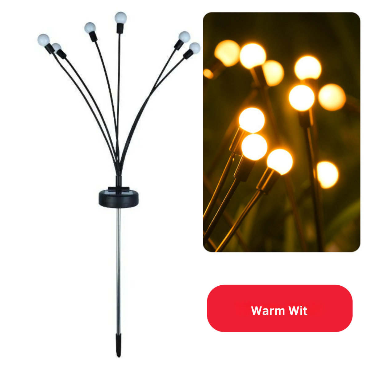 Solaris solar LED garden lights wireless outdoor patio string bulbs warm firefly glow mobile setup