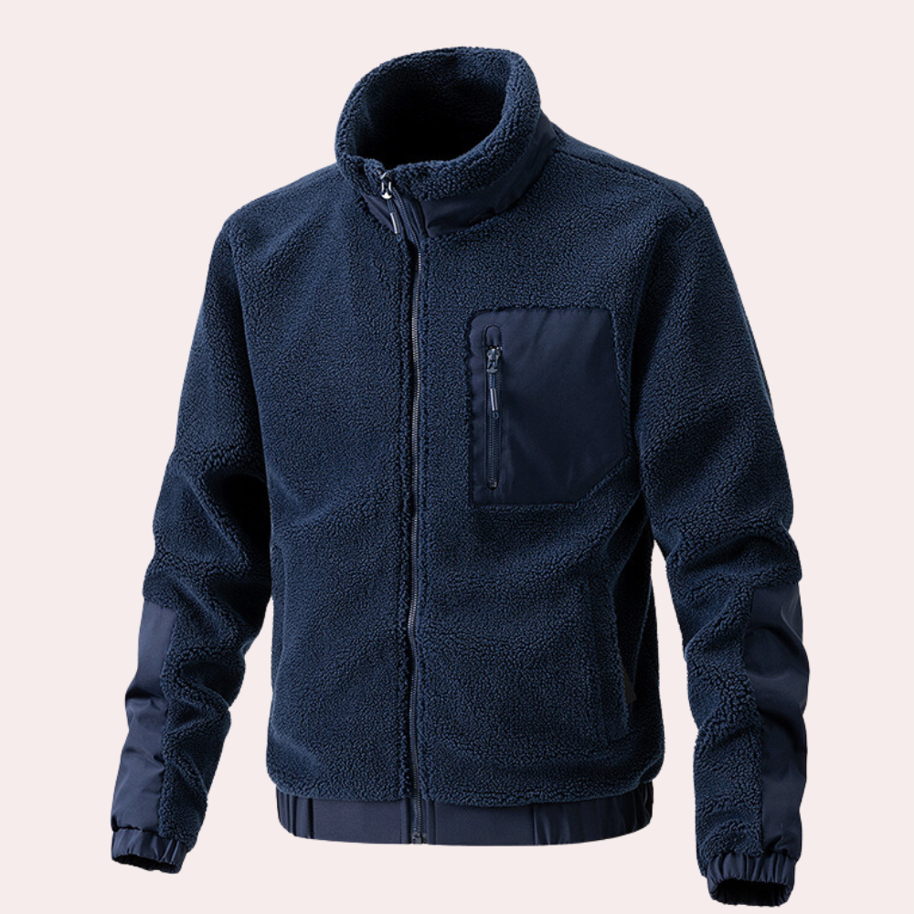 Men's outdoor fleece jacket warm slim fit design for hiking daily wear all season comfort