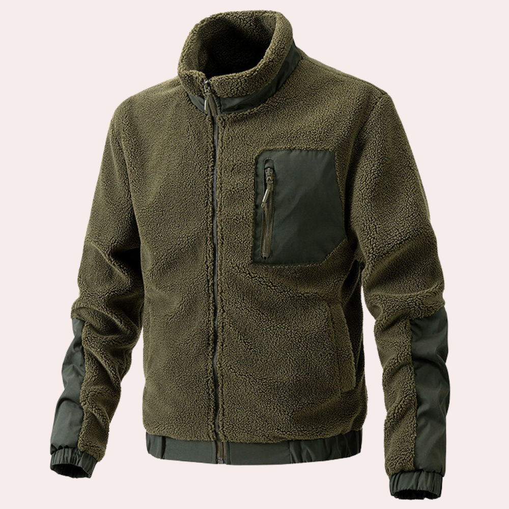 Men's outdoor fleece jacket warm slim-fit design ideal for hiking and daily activities in all seasons