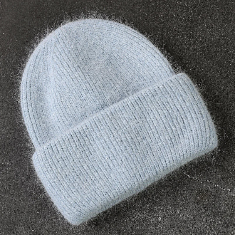 Women's cozy acrylic knitted winter hat with fashionable silhouette for superior cold weather comfort