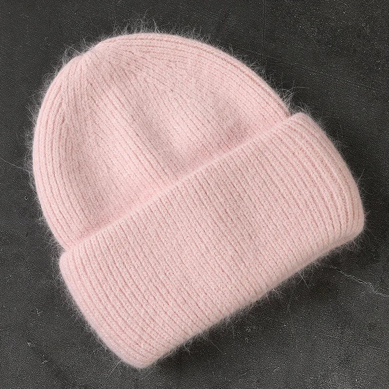 Women's cozy acrylic knitted winter hat with fashionable urban silhouette for superior cold weather comfort