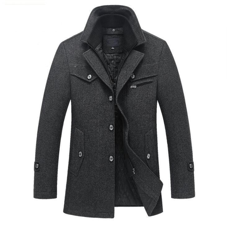 Men's warm wool blend Piekjas jacket tailored fit classic style elegant silhouette cold weather