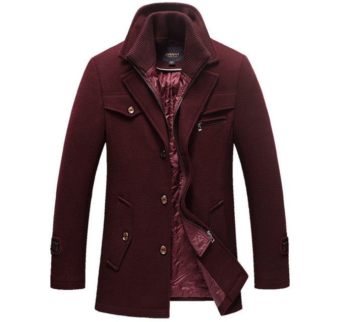 Men's tailored wool Piekjas jacket classic style cozy warmth elegant refined silhouette cold months