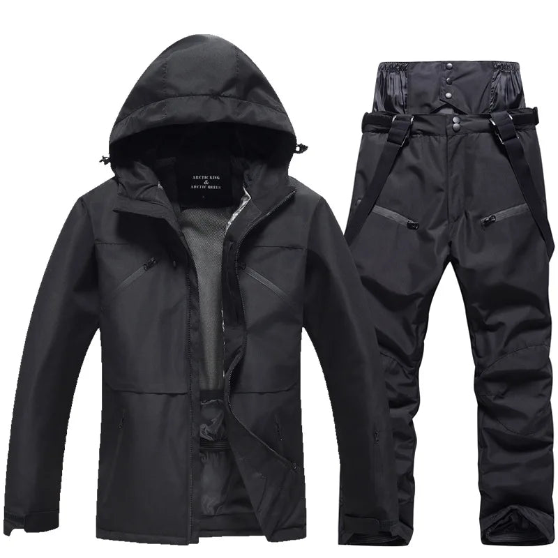 Unisex waterproof ski suit windproof jacket and pants set for men and women winter slopes