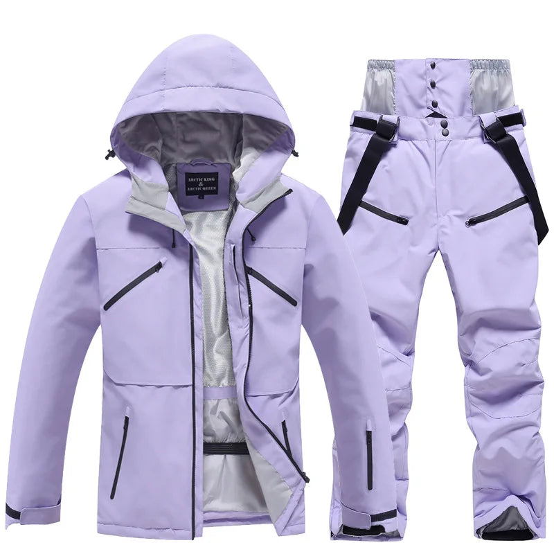 Unisex waterproof ski suit windproof jacket and pants set for men and women winter slopes