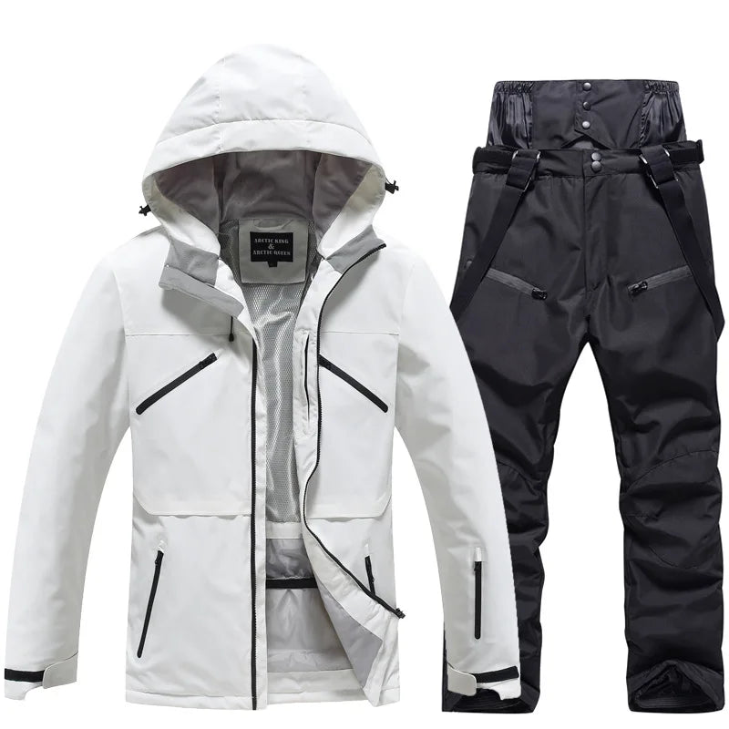 Unisex waterproof ski suit windproof jacket and pants set for men and women winter slopes