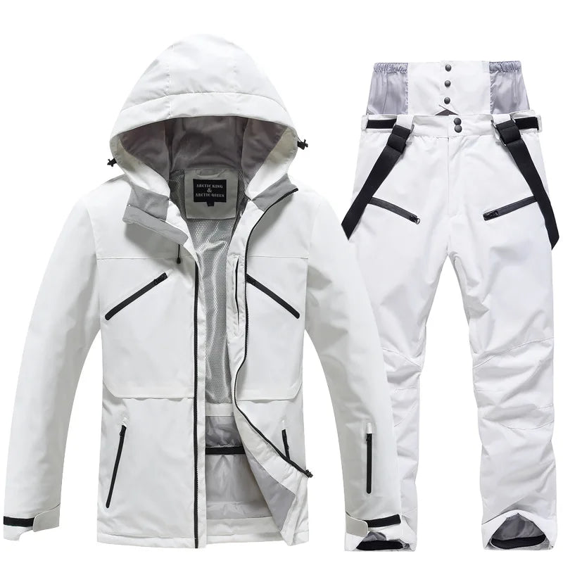 Unisex waterproof ski suit windproof jacket and pants set for men and women winter slopes