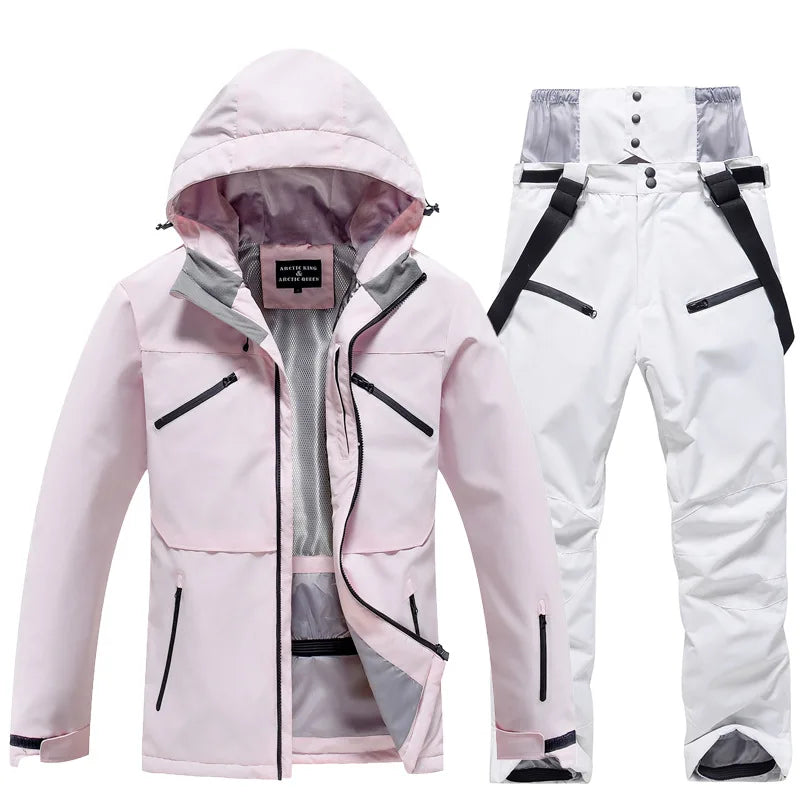 Unisex waterproof ski suit windproof jacket and pants set for men and women winter slopes