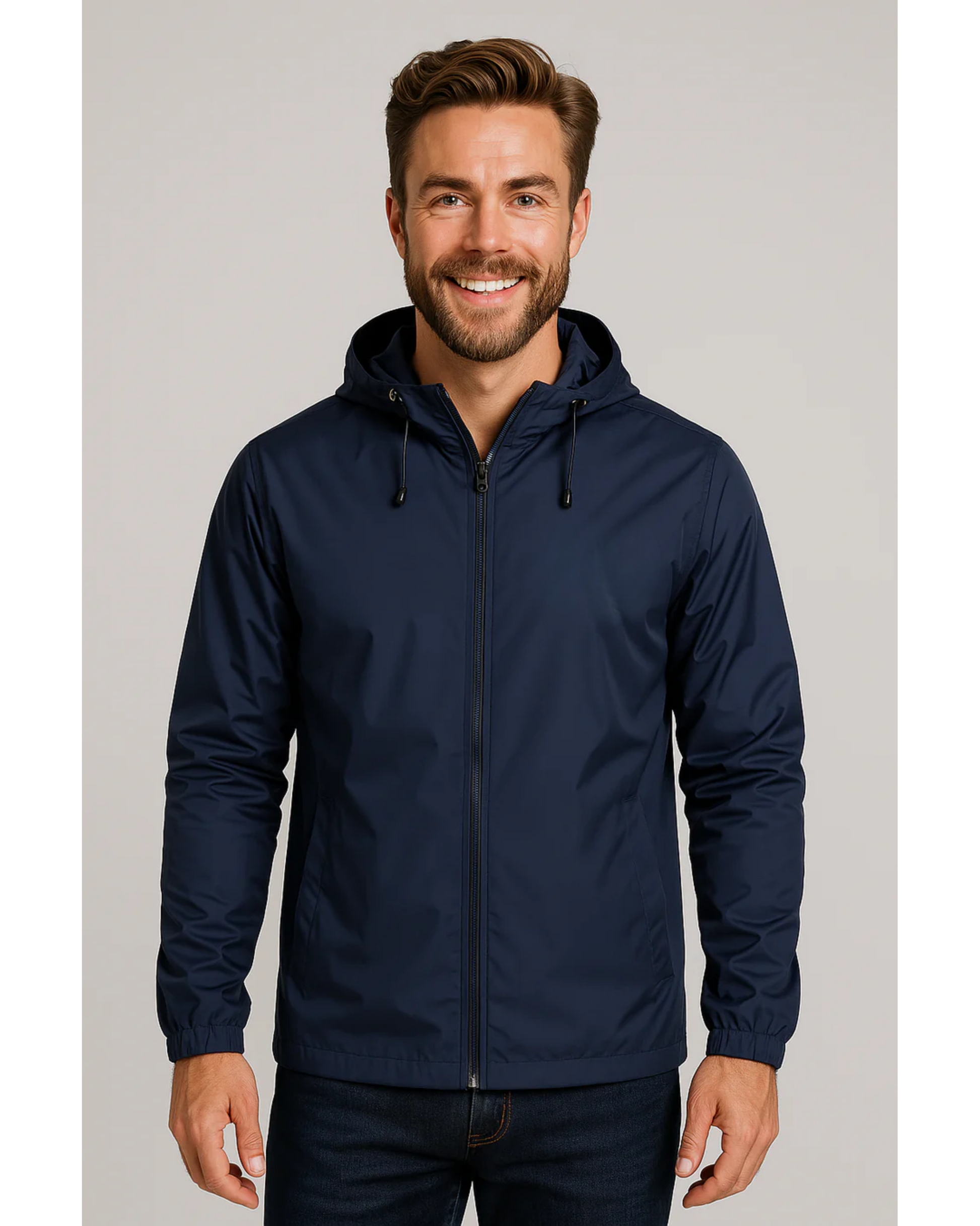 Men's water-resistant autumn jacket sleek modern fit with weatherproof wind and rain protection