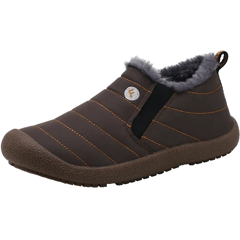Women's waterproof ankle boots with warm plush lining, slip-on design, and durable rubber sole for cold weather
