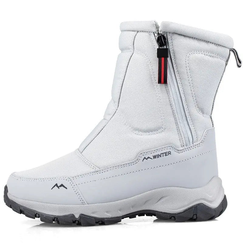Women's waterproof winter snow boots with side zip, non-slip outsole, warm insulation, all-weather