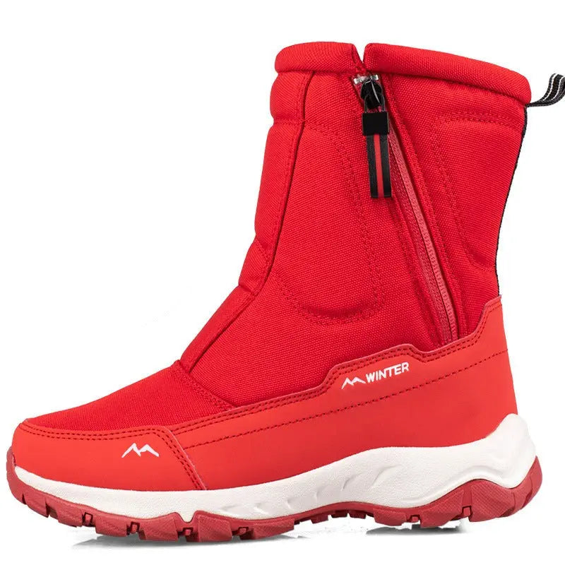 Women's waterproof winter snow boots with side zip, non-slip outsole, warm insulation, all-weather