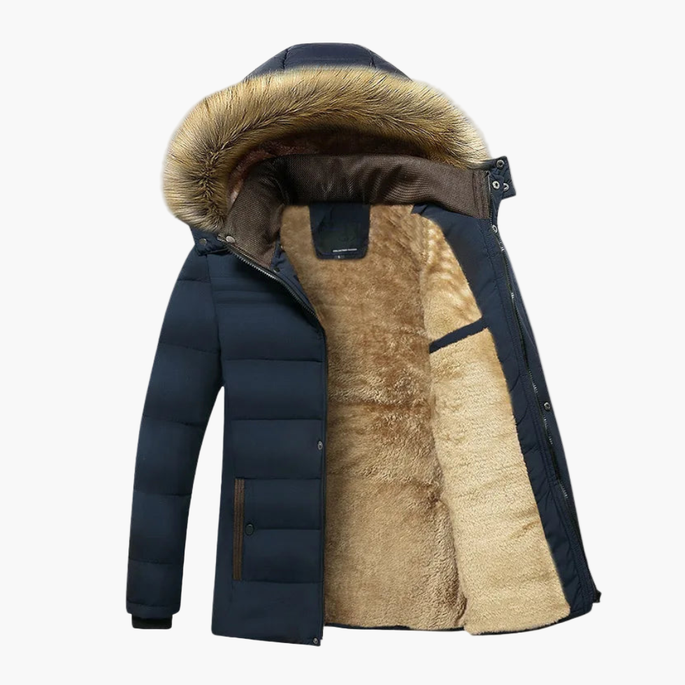Arthur men's heavy-duty winter jacket, fur-lined windproof shell, warm durable cold weather style