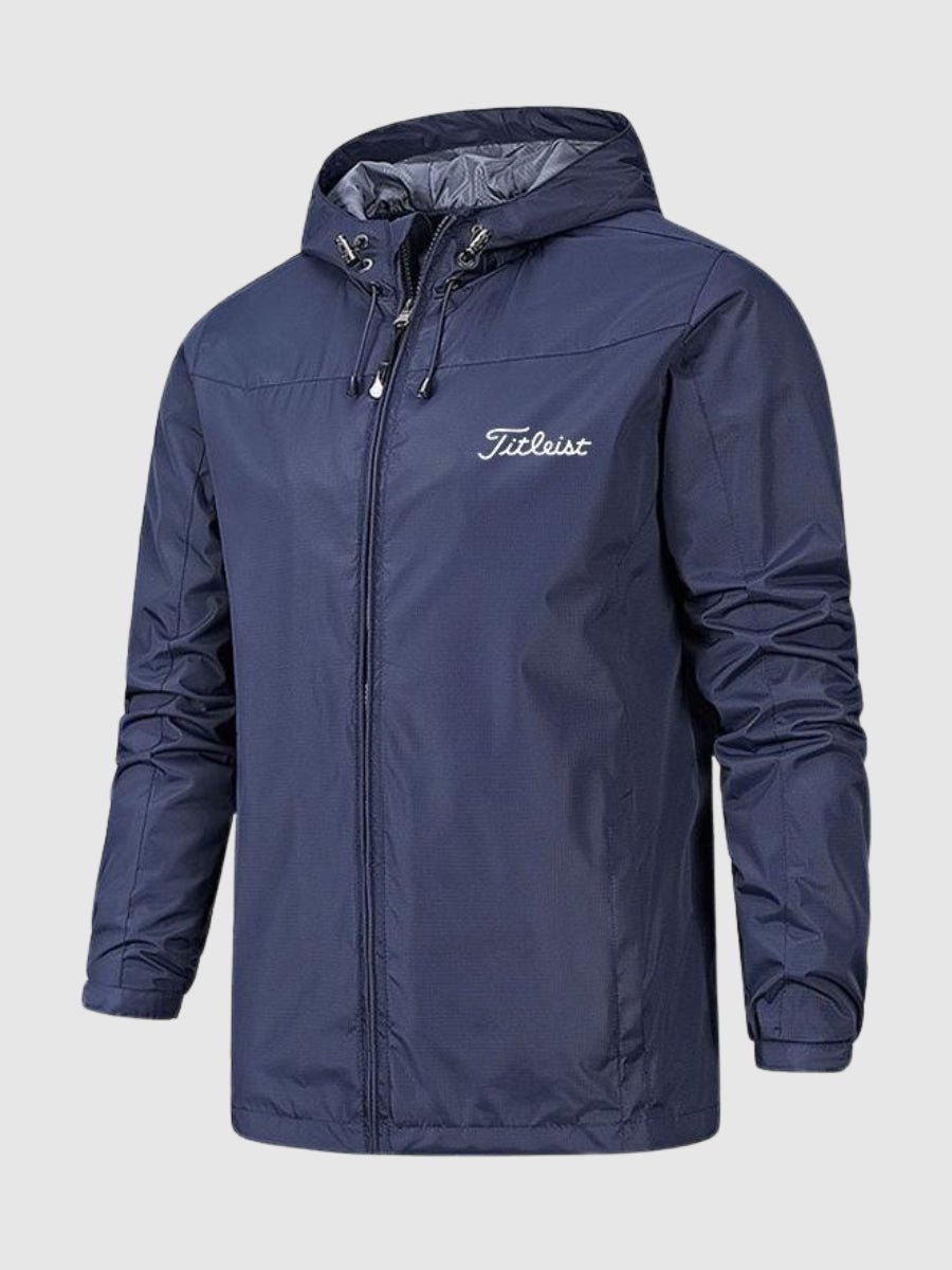Men's waterproof windproof outdoor jacket, versatile all-weather layer with durable polyester shell