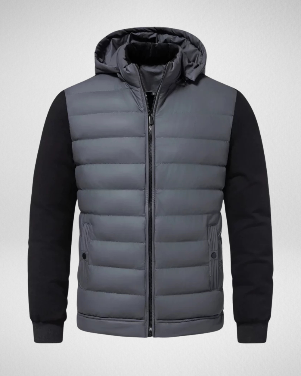 Men's hooded padded jacket water-repellent thermal insulation quilted pattern cold weather