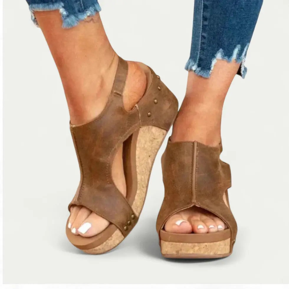Women's lightweight chic wedge sandals with cushioned insole, versatile summer footwear for everyday comfort