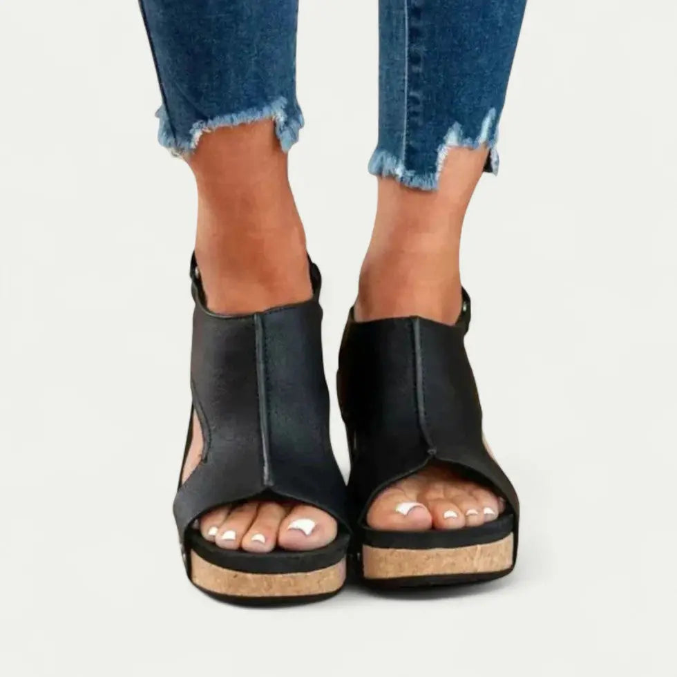 Women's lightweight chic wedge sandals cushioned insole all-day comfort summer footwear