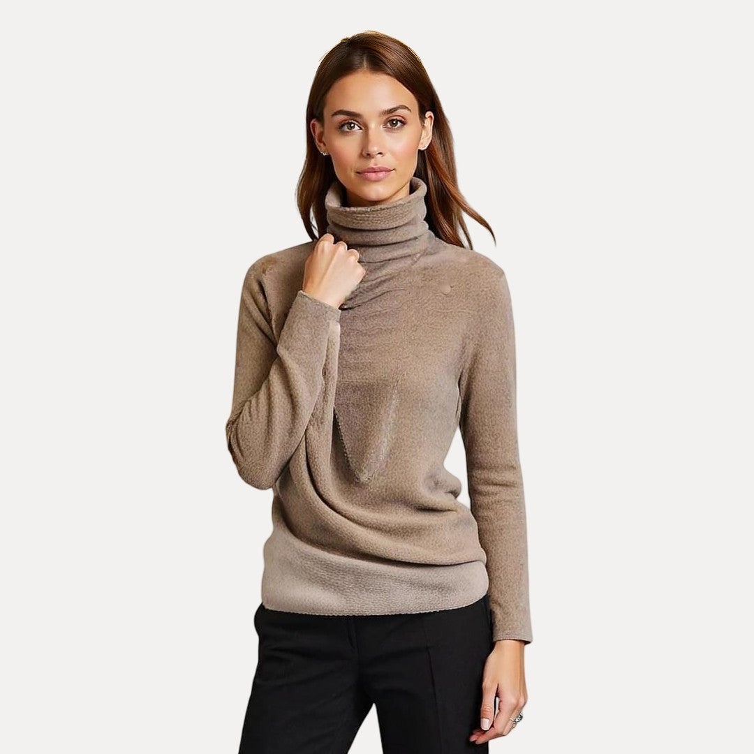 Women's soft acrylic turtleneck sweater in cozy knit with high neck for everyday warmth