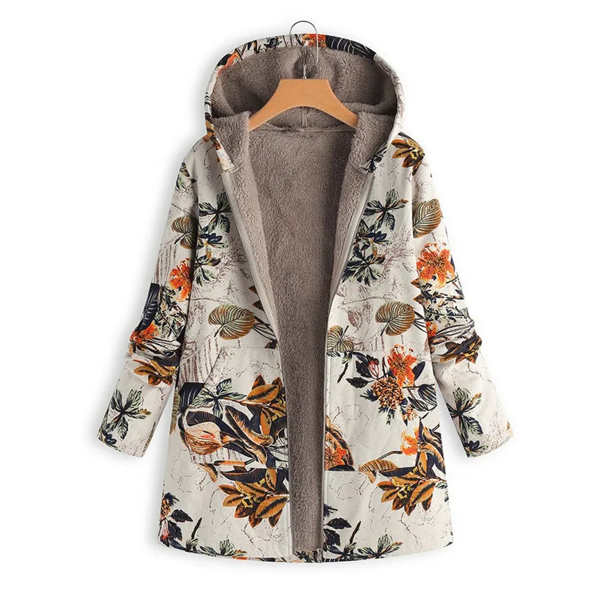 Women's reversible fleece hoodie jacket, cozy thermal insulation, lightweight versatile cold-weather outerwear
