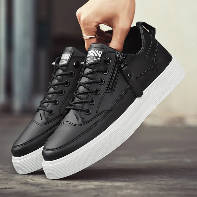 Urbann-Vibe Weston white premium leather sneakers sleek low-top silhouette city-ready daily comfort