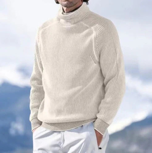 Men's black turtleneck sweater ultra-soft cozy knit winter style modern slim fit