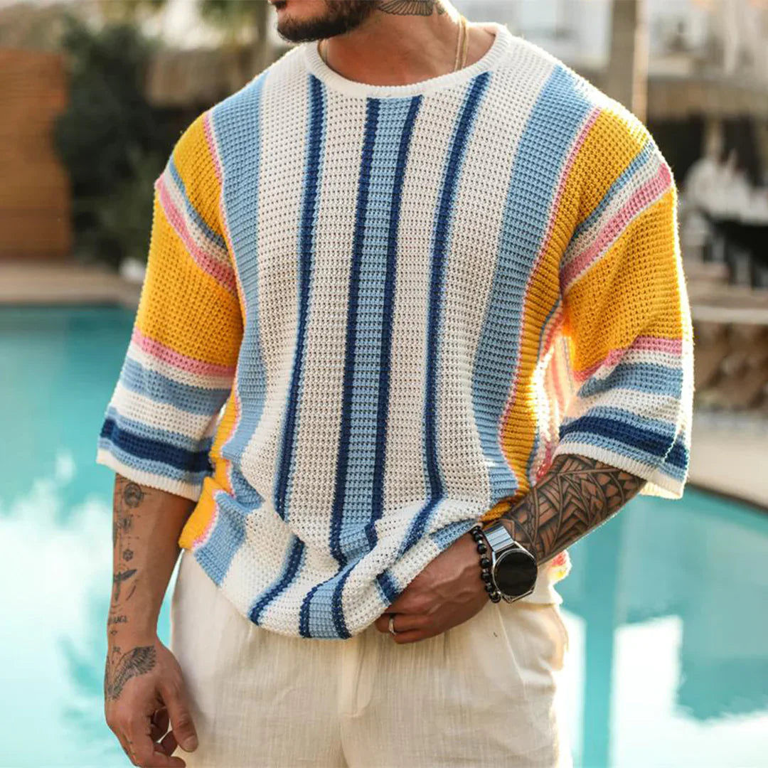 Men's smart casual knit shirt in refined tailoring, polished silhouette for versatile day-to-night style