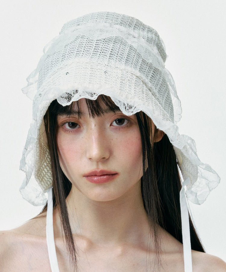 Chapeau d'été respirant en dentelle blanche de style coréen - Urbann-Vibe