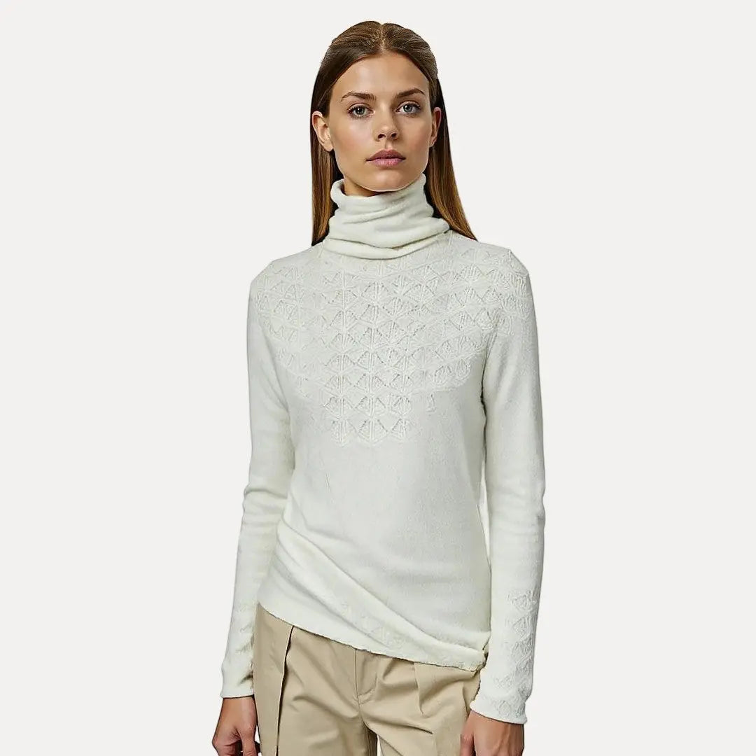Women's Clara turtleneck sweater soft silky acrylic knit cozy high-neck elegant everyday essential