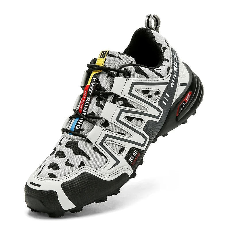 Urbann-Vibe unisex water-resistant hiking shoes, rugged leather mesh design for outdoor terrain comfort