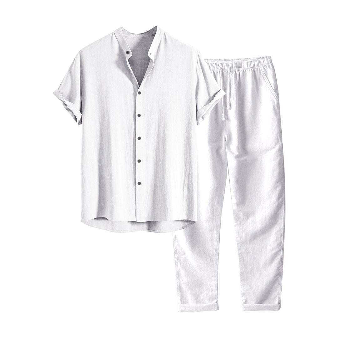 Jerome men's breathable casual shirt and straight-leg pants summer set for everyday wear