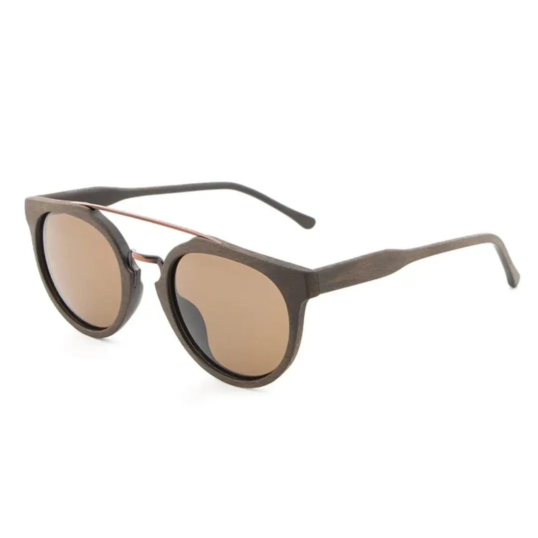 Women's polarized sunglasses lightweight wood-textured frames glare-reduction lenses everyday elegance
