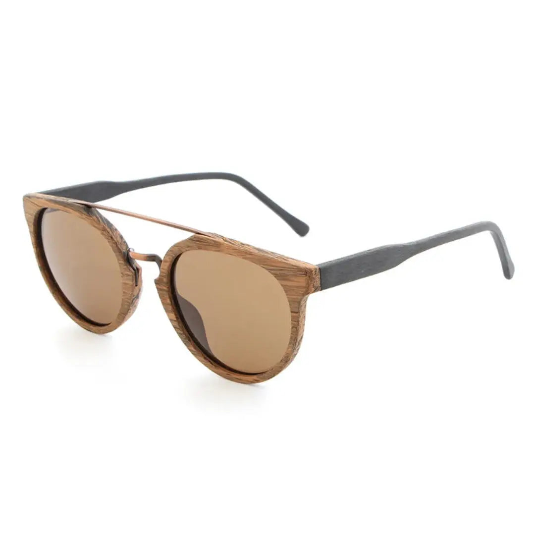 Women's polarized sunglasses lightweight wood-textured frames glare-reducing premium lenses everyday elegance