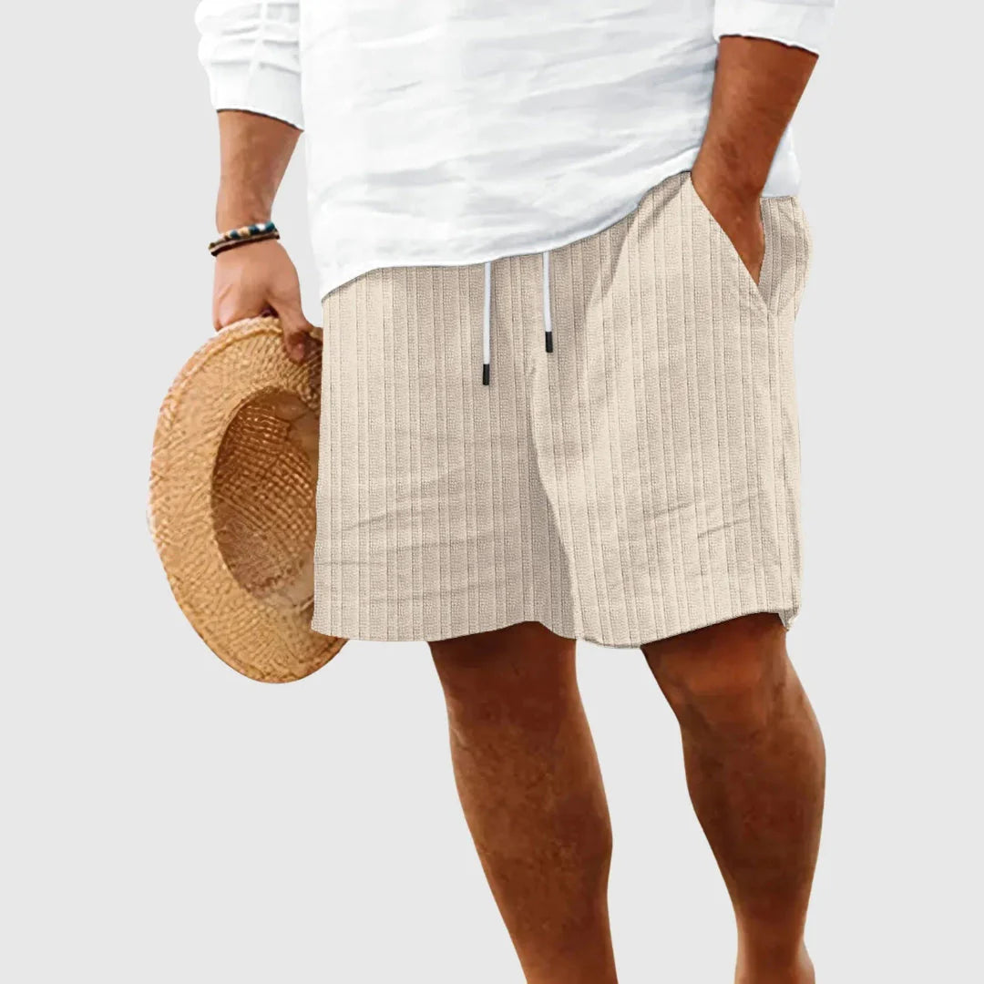 Women's striped relaxed-fit beach shorts lightweight breathable drawstring waist summer vacation