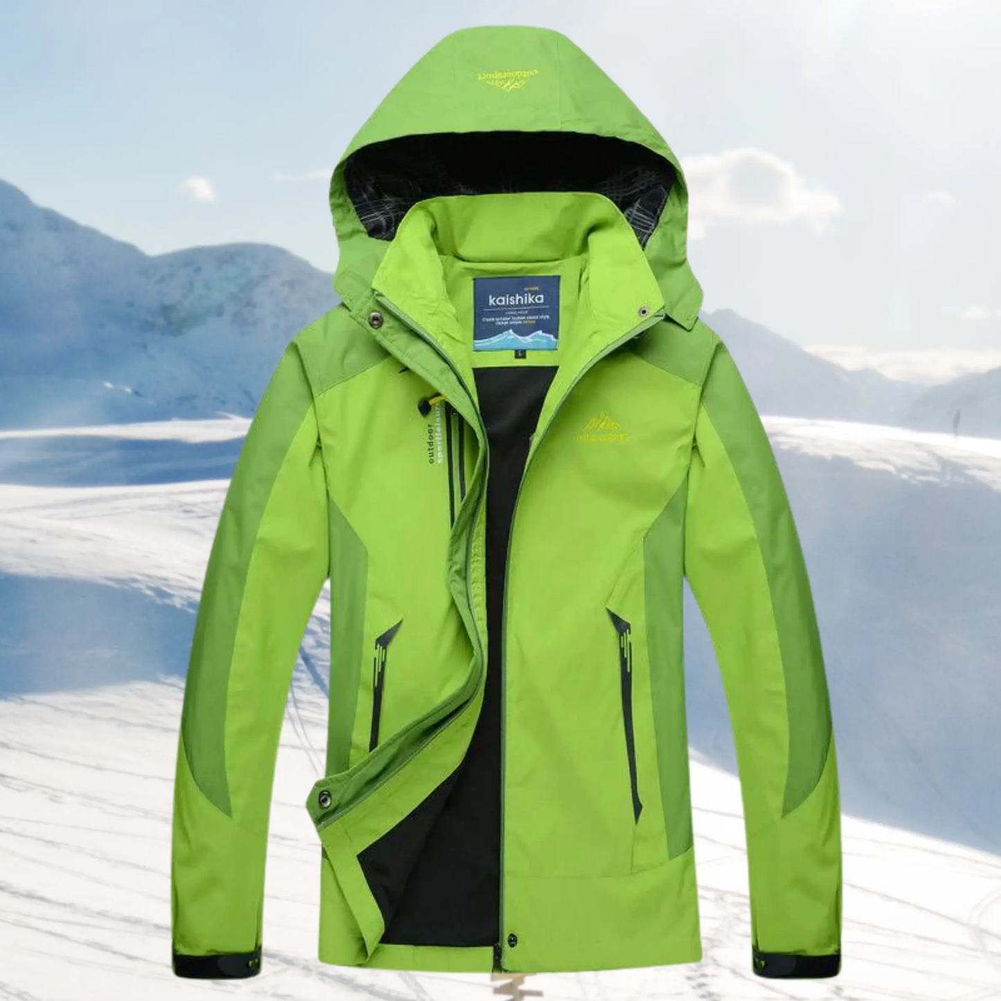 Women's wind water resistant outdoor jacket flattering silhouette durable polyester-nylon all-weather protection