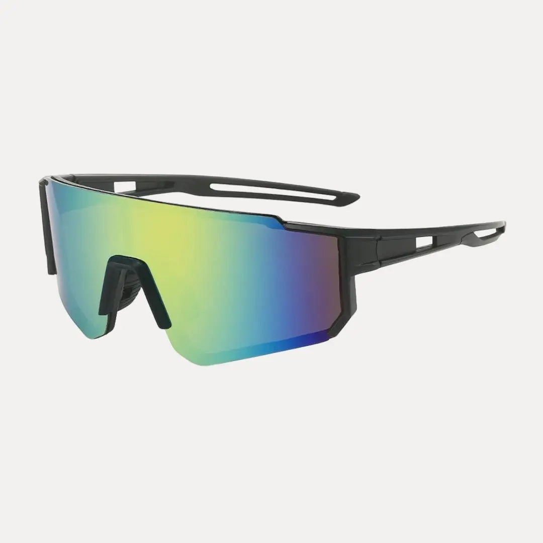 Windproof polarized cycling sunglasses with UV protection, secure low-drag fit for cyclists