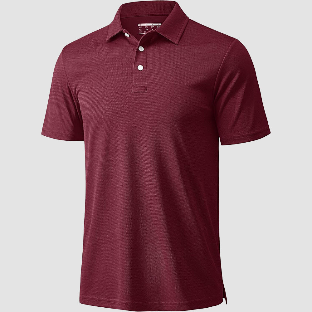 Men's quick-dry golf polo shirt breathable moisture-wicking short sleeve lightweight polyester top